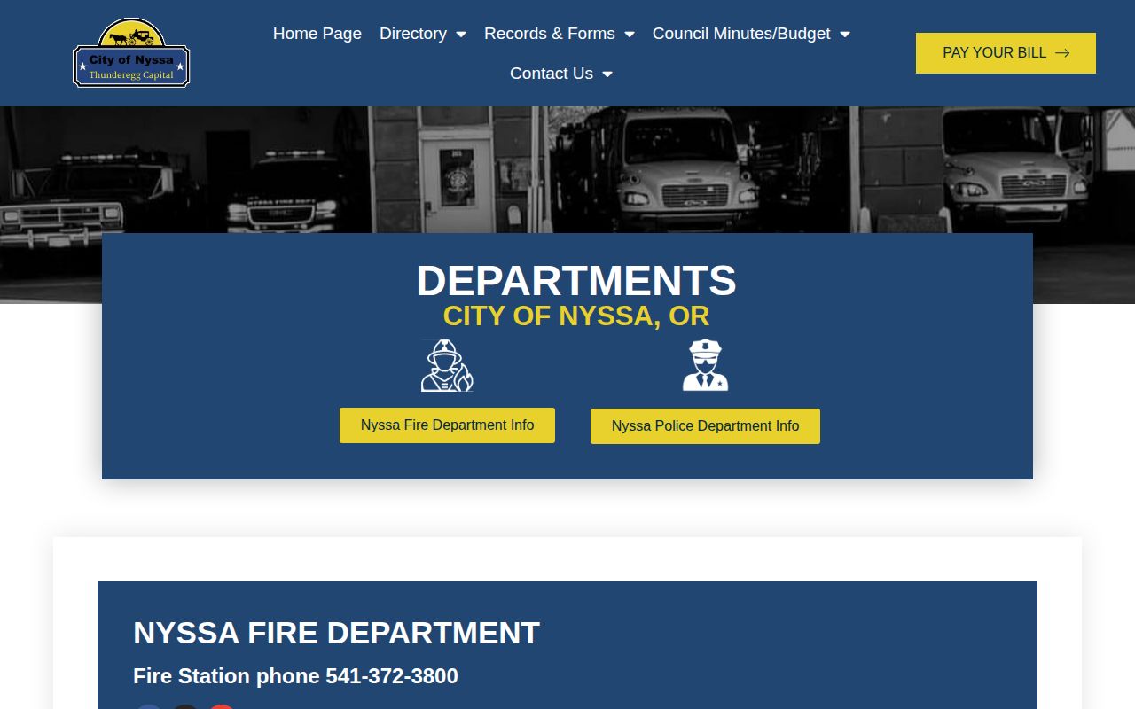 Nyssa Police Department contact source for Malheur County arrest record requests
