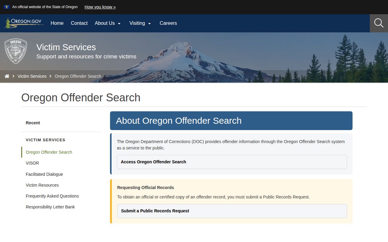 Oregon DOC locator for Malheur County record and later state custody research